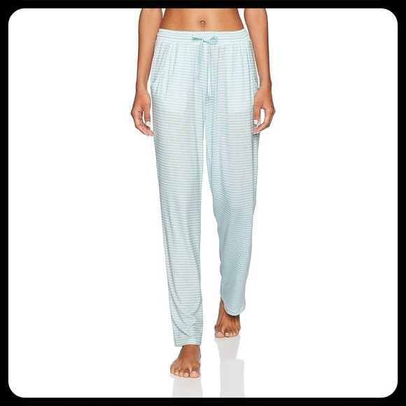 Selene Buttery Soft Turquoise & White Striped Pajama Pants w/Pockets - Picture 8 of 8
